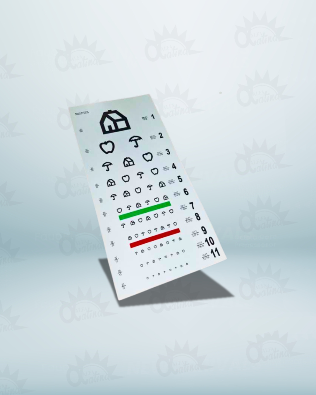 CARTILLA (OPTOTIPO) SEGUN SNELLEN PEDIATRICO